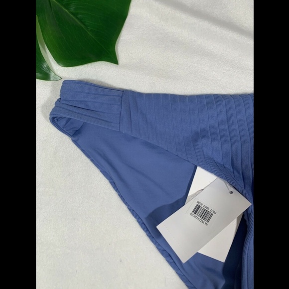 NWT $58 Becca Loreto Ribbed Bikini Bottoms in Mist Blue [SZ‎ Large ] # - Picture 5 of 12